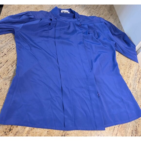 Vintage Anne Klein New Aspects Suze 6  Purple Silky Secretary Blouse High Neck - Picture 8 of 16